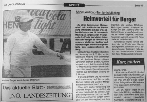 Heimvorteil für Berger -  16  17 02 1985