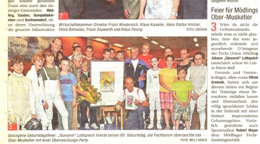Feier für Mödlings Obermusketier - NÖN KW 26 2009