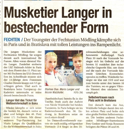 Musketier Langer in Bestform - NÖN KW 7 2010