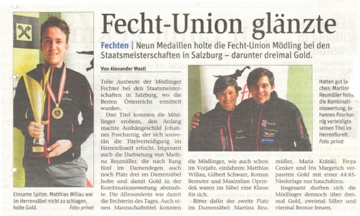 Fecht-Union glänzte - NÖN KW 22 2016
