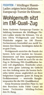 Wohlgemuth im EM-Qualizug - NÖN KW 47 2008