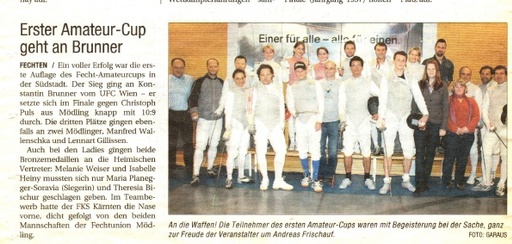 Erster Amateurcup geht an Brunner - NÖN KW 20 2009