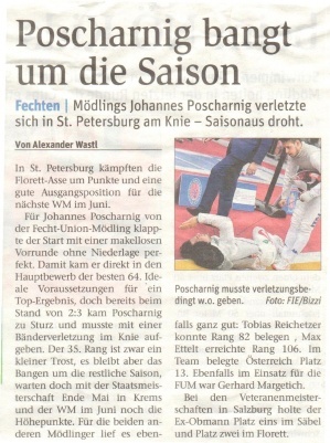 Poscharnig bangt um die Saison - NÖN KW 19 2017