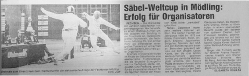 Säbel-Weltcup in Mödling -  15  16 1986
