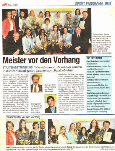Meister vor den Vorhang - NÖN KW 13 2010