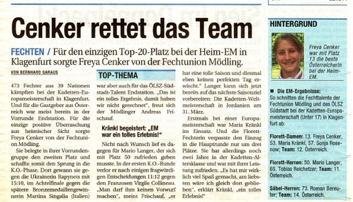 Cenker rettet das Team - NÖN KW 10 1 2011