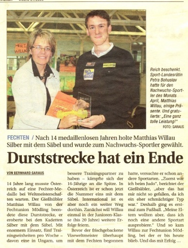 Durststecke hat ein Ende - NÖN KW 21 3 2009