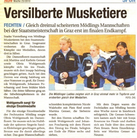 Versilberte Musketiere - NÖN KW 23 2010