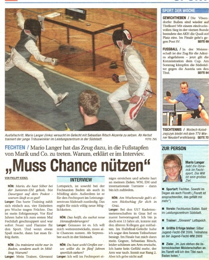 Muss Chance nützen - NÖN KW 21 2009