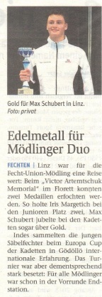 Edelmetall für Mödlinger Duo - NÖN KW 40 2017