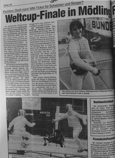 Welt Cup Finale in Mödling - Ankündigung 14  15 02 1987