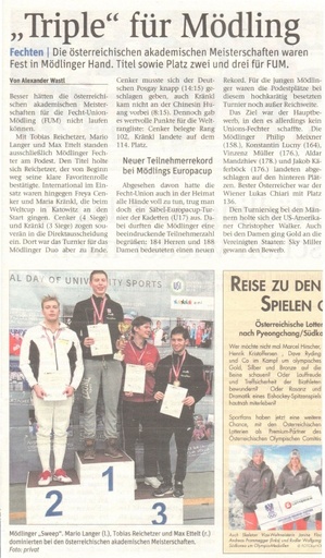 Triple für Mödling - NÖN KW 01 2018