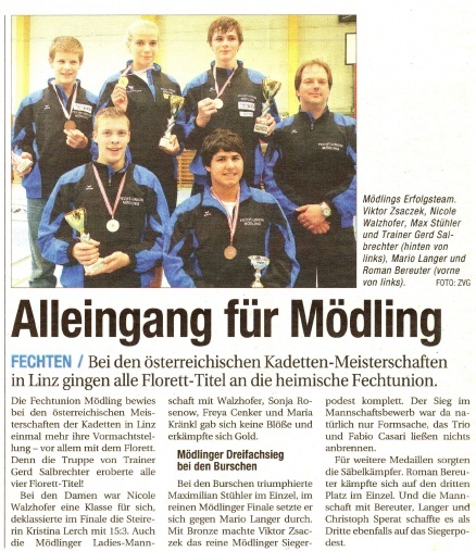 Alleingang für Mödling - NÖN KW 20 2010