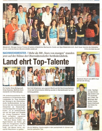 Land ehrt Top-Talente - NÖN KW 21 2 2009