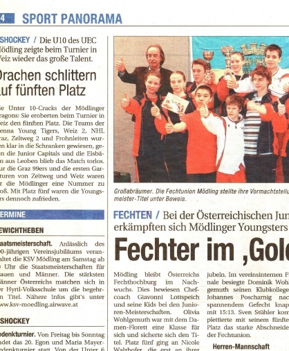 Fechter im Goldrausch - NÖN KW 10 2008