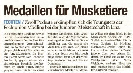 Medaillen für Musketiere - NÖN KW 12 2010