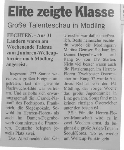 Elite zeigte Klasse - 12  13 02 2000