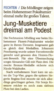Jungmusketiere dreimal am Podest - NÖN KW 41 2008