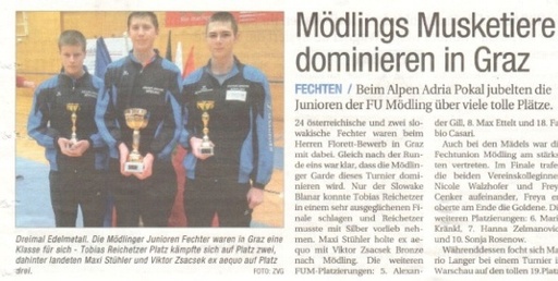 Mödlings Musketiere dominieren in Graz - NÖN KW 05 2012