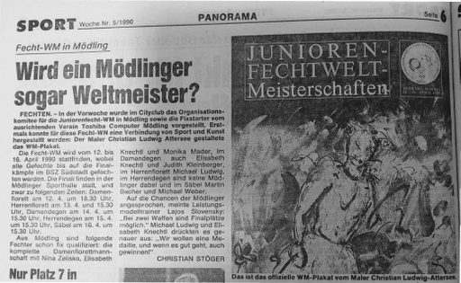 Wird ein Mödlinger sogar Weltmeister? -  Ankündigung 12  16 04 1990