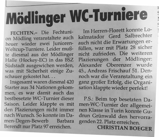 Mödlinger Welt Cup-Turniere - 18  19 02 1995